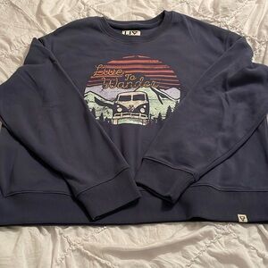 Blue LIV graphic crewneck